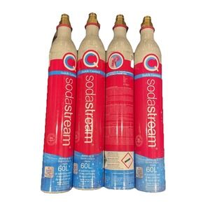 4 x Soda Stream 60L CO2 Cylinder  Empty Replacement Canisters Quick Connect
